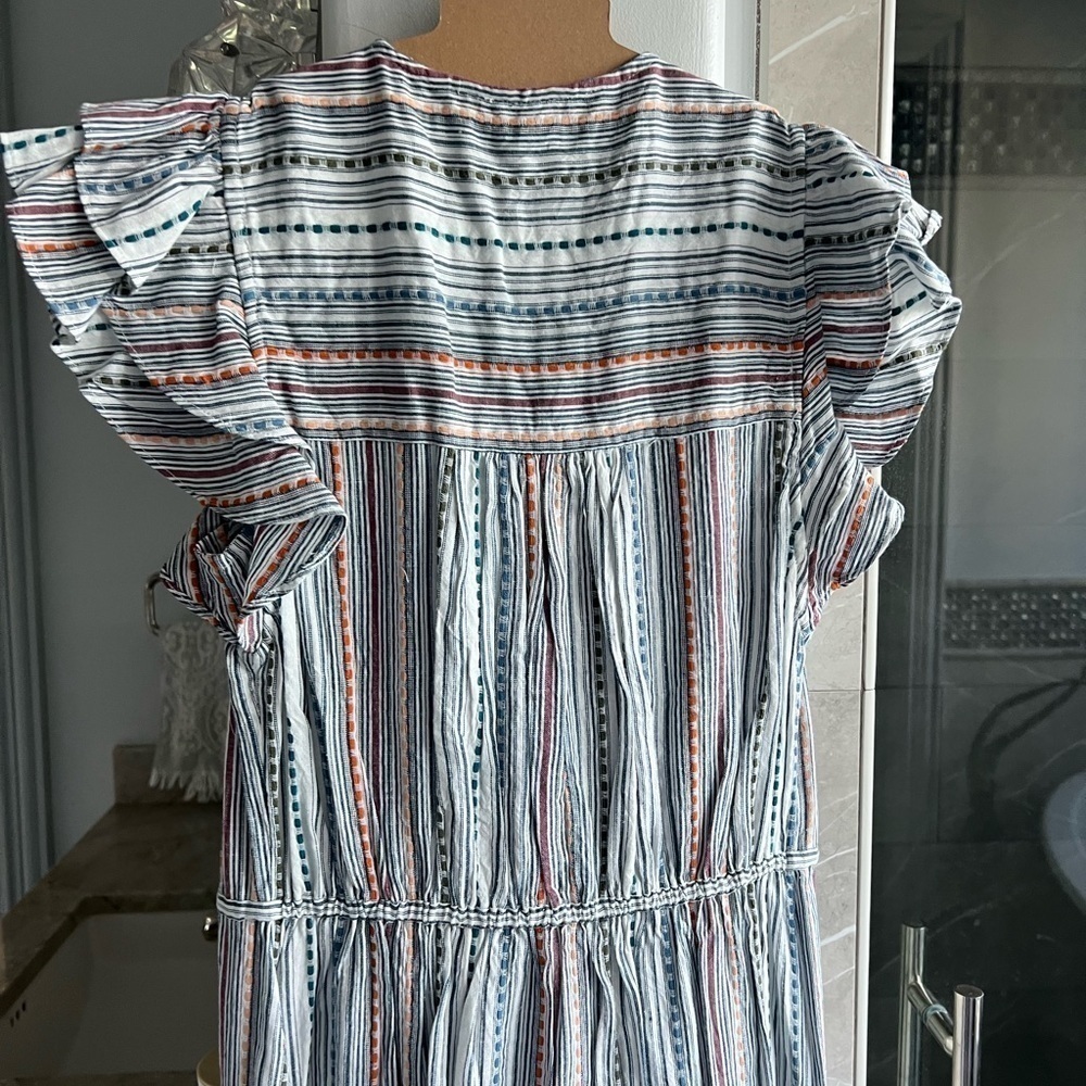 Veronica Beard Tinzia Striped Dress: Blue Multi - Picture 9 of 13